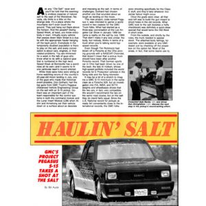 Read more about the article Haulin’ Salt – GMC’s Project Pegasus S-15 Takes a Shot at the Salt