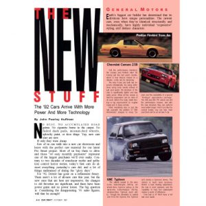 Read more about the article The New Stuff – The ‘92 Cars Arrive With More Power And More Technology