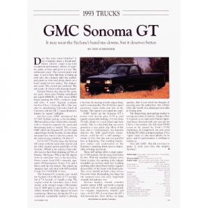 Read more about the article GMC Sonoma GT – It May Wear Syclone’s Hand Me Downs, But It Deserves Better